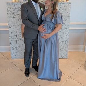 Azazie Blue Maternity Wedding Dress